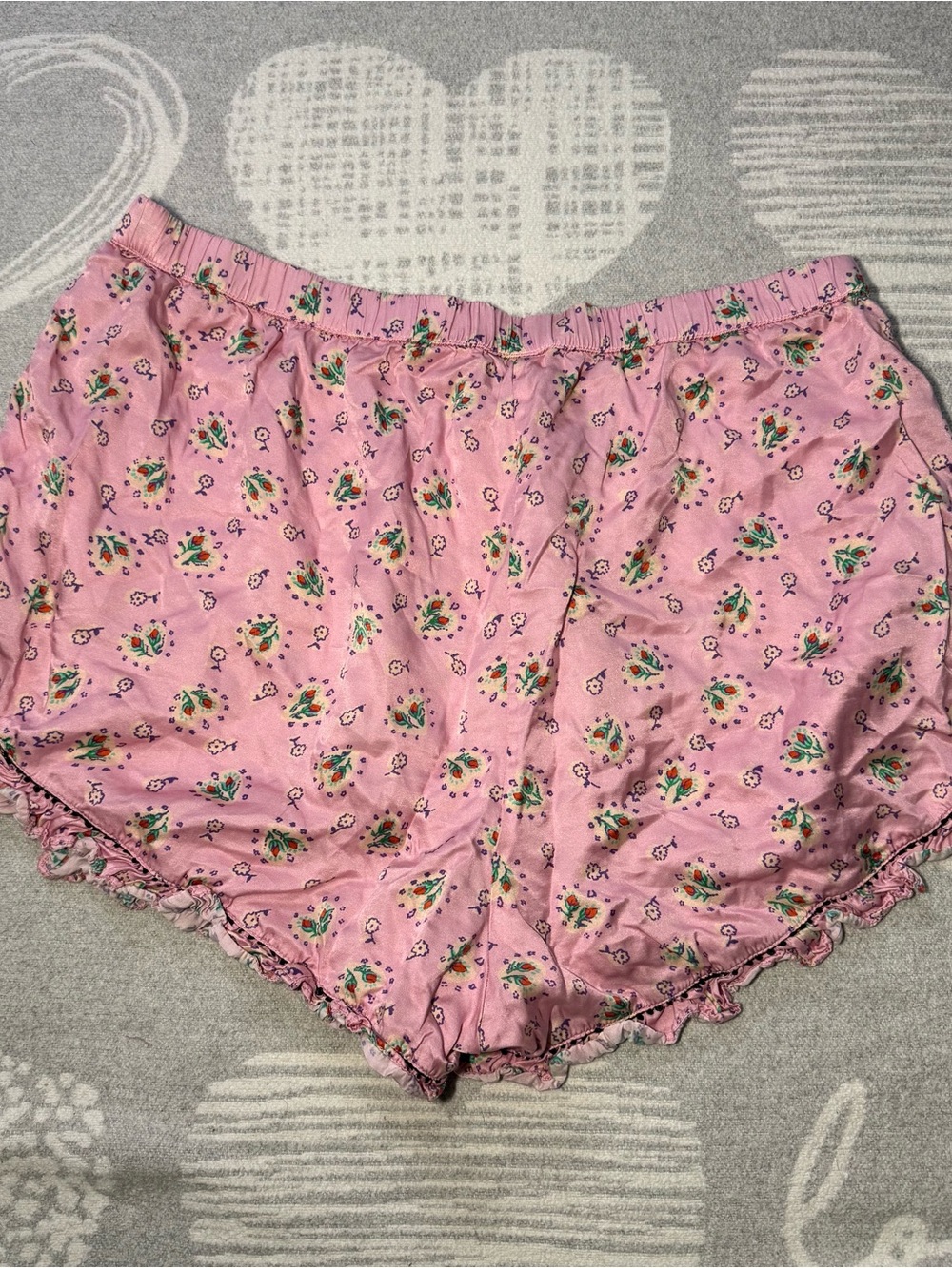 Love Shack Fancy x Morgan Lane Pink Floral Pajama Shorts Only Size Large - Picture 3 of 7